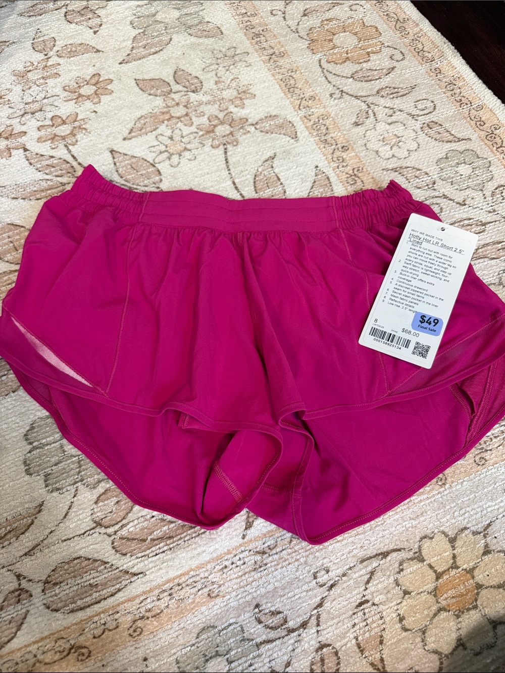 Lululemon HOTTY hot LR 2.5” size 8 PFRE